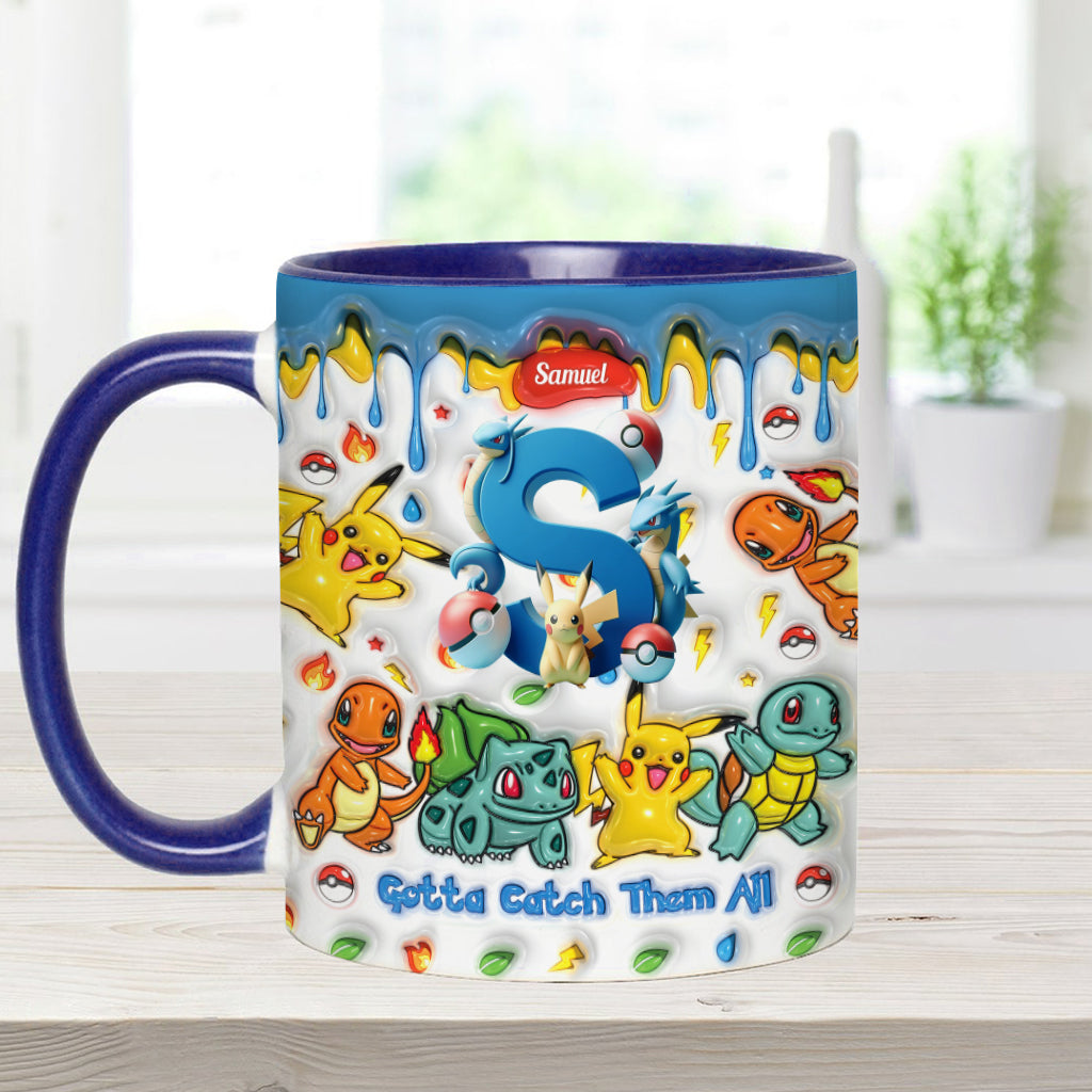 Gotta Catch Them All - Personalized Monster Trainer Accent Mug