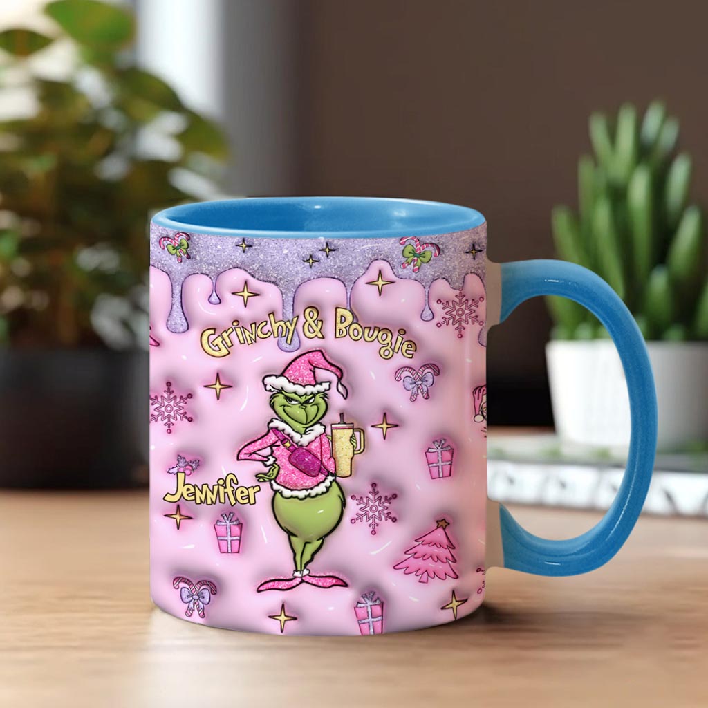 Grinchy & Bougie - Personalized Stole Christmas Accent Mug