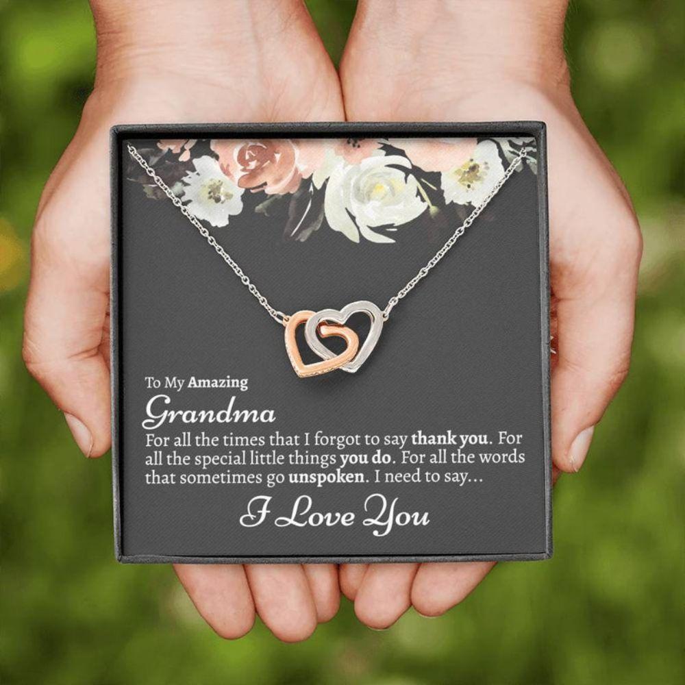 Necklace Gift For Grandma Grandma Gift - Grandma Two Hearts Necklace 0921