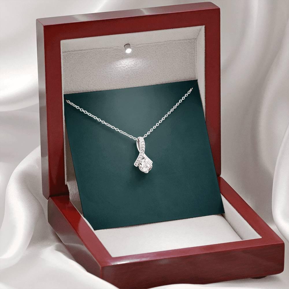 Grandmother Of The Bride Gift For Grandma Wedding Gift Wedding Gift - Grandma Petite Ribbon Necklace 0921