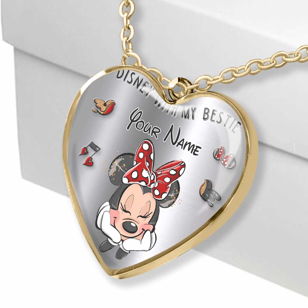 With My Bestie - Personalized Mouse Heart Pendant Necklace