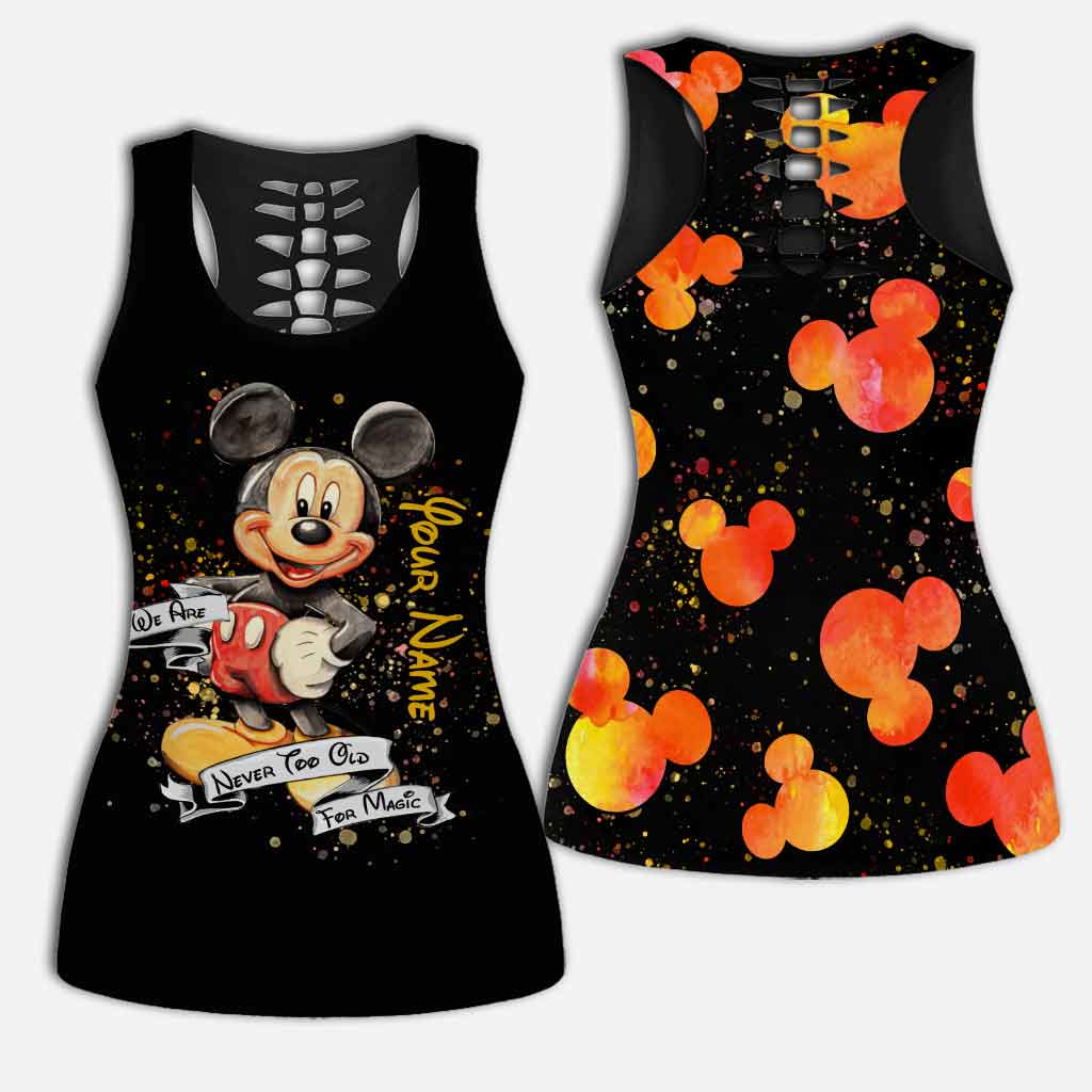 Never Too Old For Magic Mouse Ears - Personalized Hollow Tank Top and Leggings