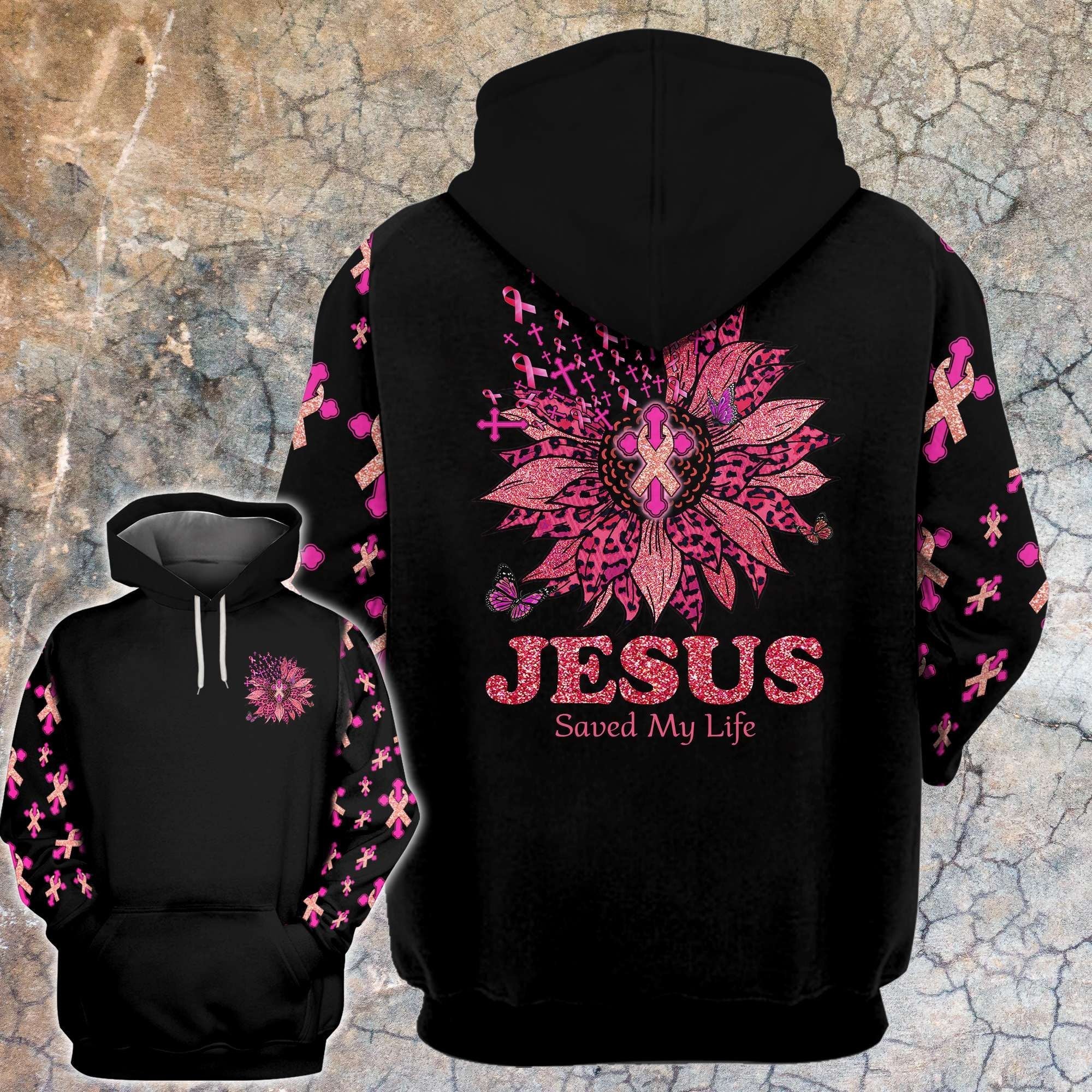 Leopard Sunflower Breast Cancer Faith - Breast Cancer Awareness All Over T-shirt and Hoodie 0822