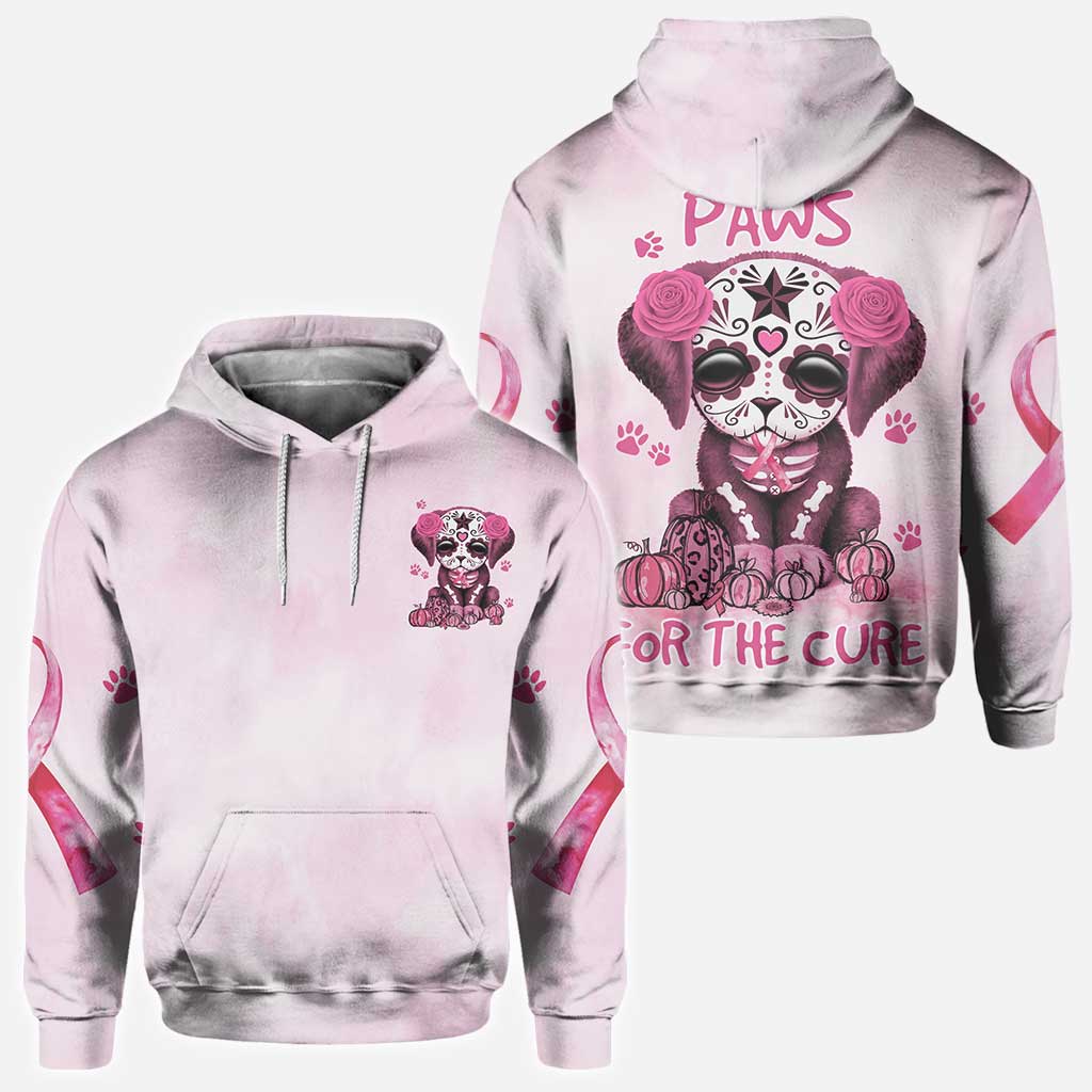 Fight Paws for the Cure Dog Breast Cancer Awareness All Over T-shirt and Hoodie