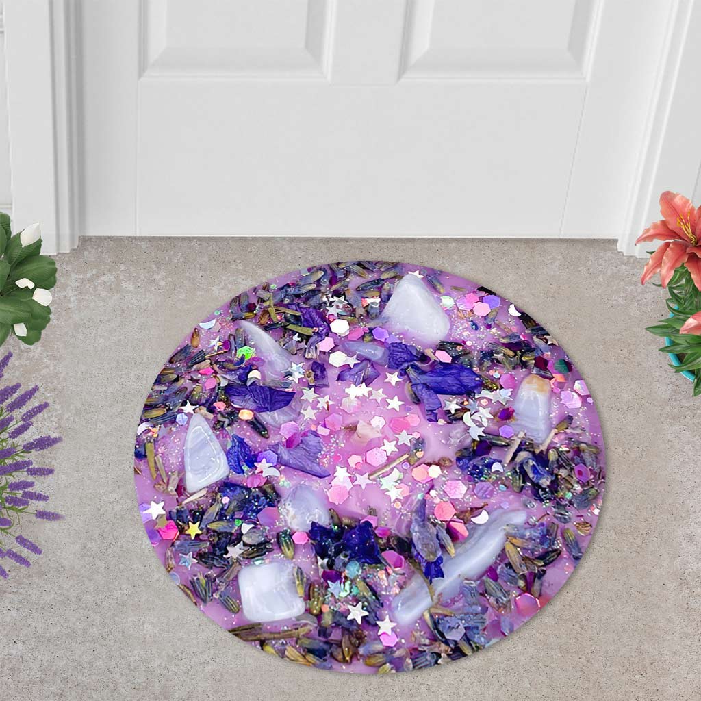 Lavender Amethyst Healing - Witch Shaped Doormat With 3D Pattern Print