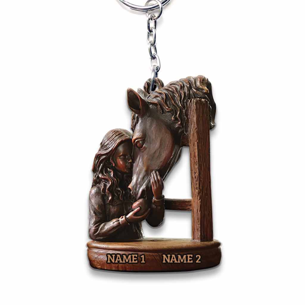 You're My Happy Place - Personalized Horse Keychain (Printed On Both Sides)