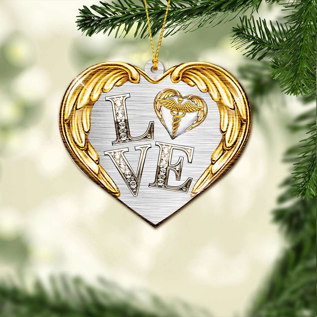 Love Nurse Heart Jewelry - Nurse Ornament (Printed On Both Sides) 1122