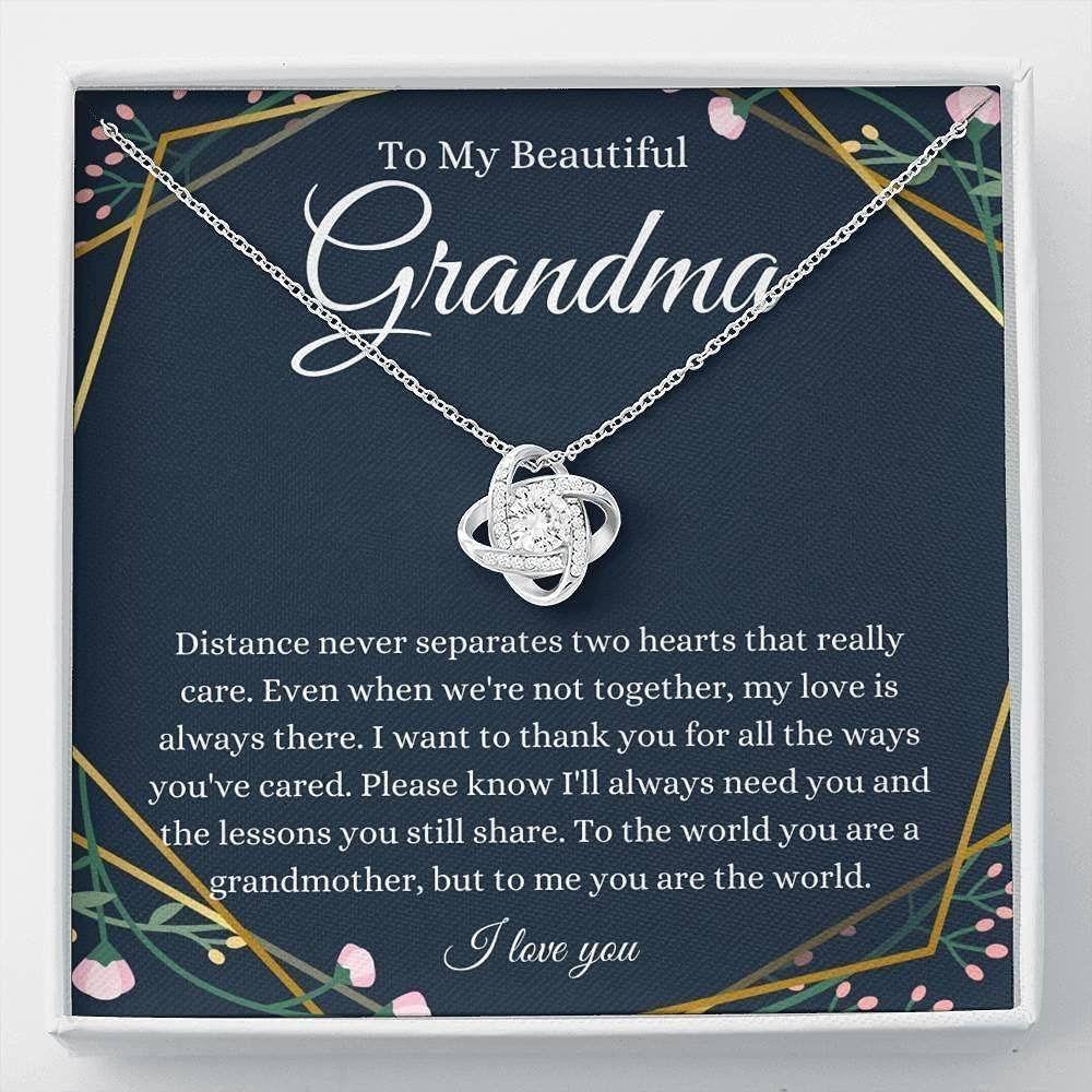 To My Grandma Grandmother Gift From Granddaughter/Grandson - Grandma Love Knot Necklace 0921