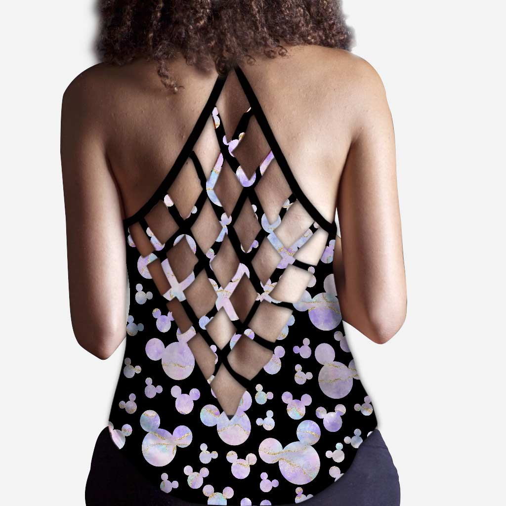 Girls Trip Pink Purple Mouse Ears - Cross Tank Top