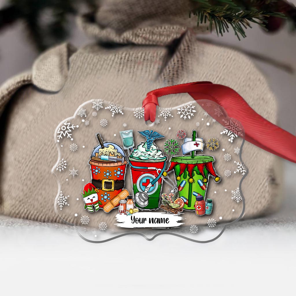 Merry Christmas - Personalized Nurse Transparent Ornament