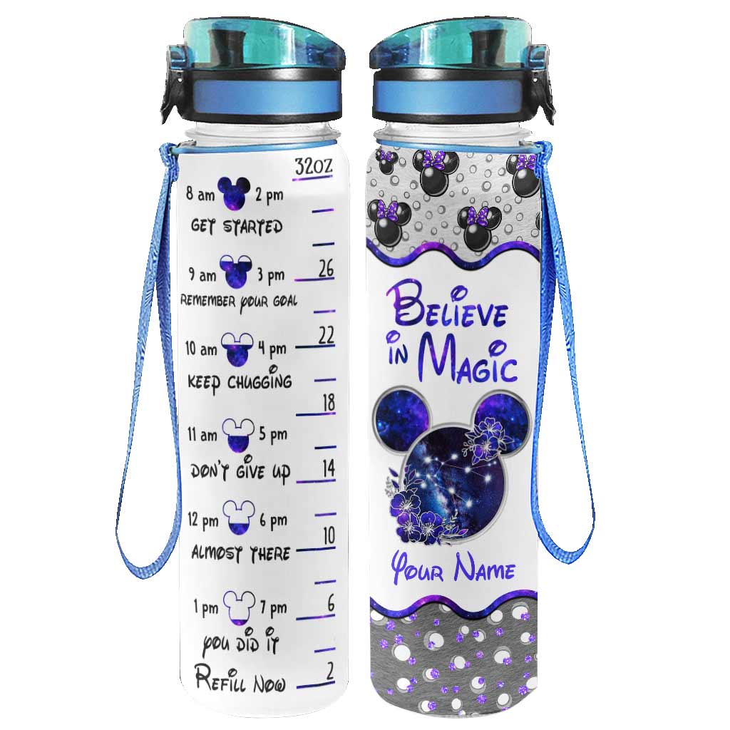 Believe In Magic - Personalized Mouse Water Tracker Bottle