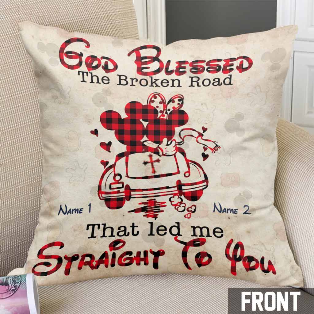 God Blessed The Broken Road That - Personalized Mouse Throw Pillow