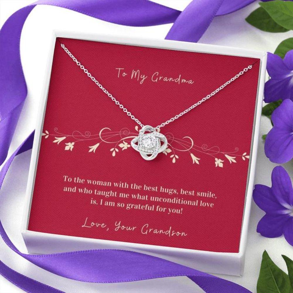 To Grandmother From Grandson Forever Grateful - Grandma Love Knot Necklace 0921