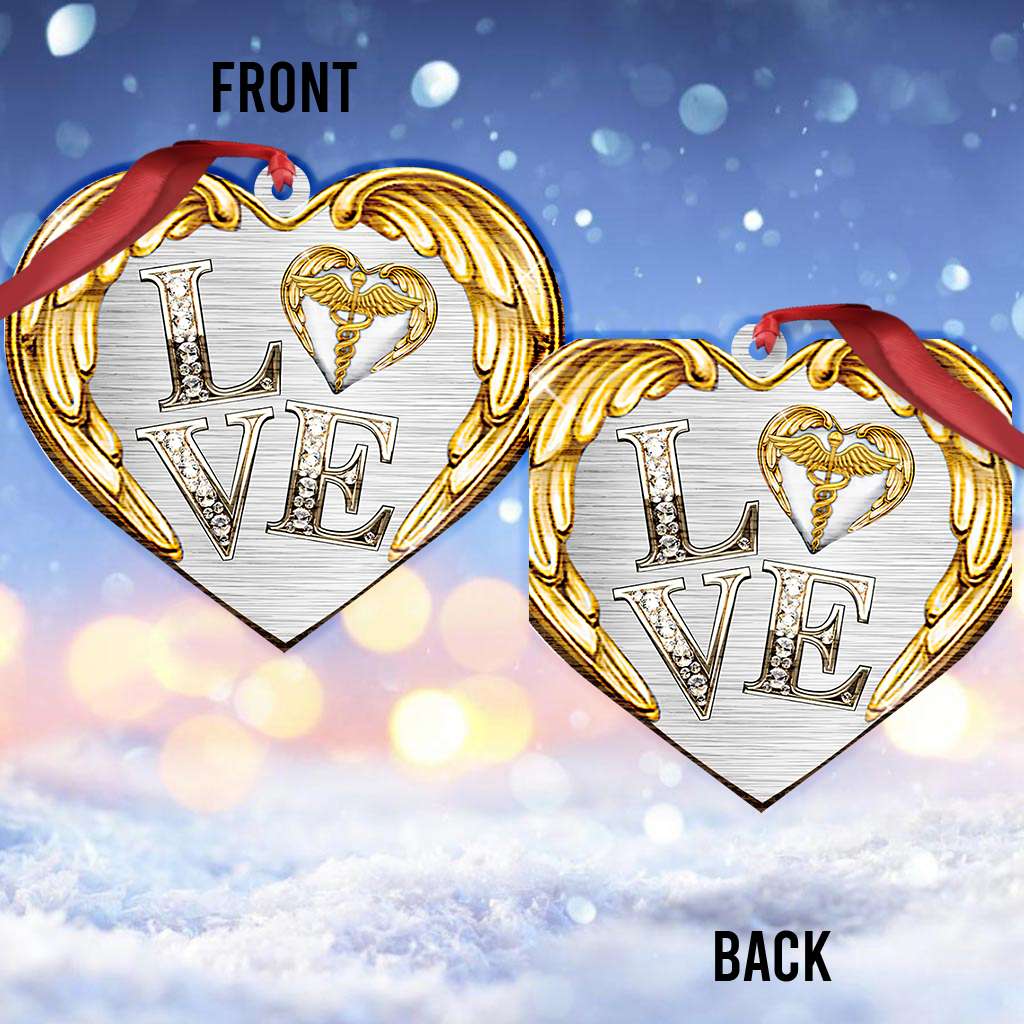 Love Nurse Heart Jewelry - Nurse Ornament (Printed On Both Sides) 1122