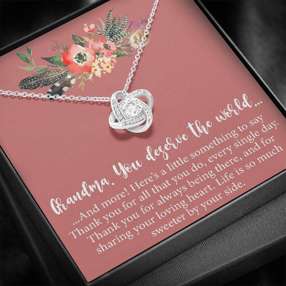 Gift For Grandma New Grandma To Be - Grandma Love Knot Necklace 0921