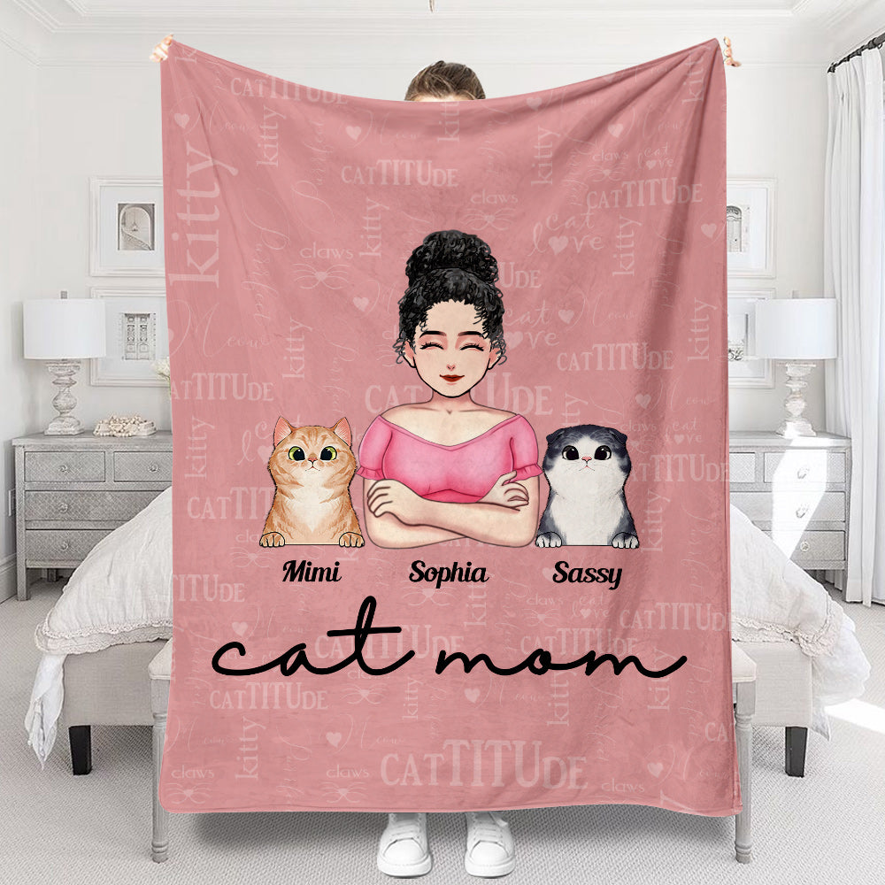 Cat Mom - Personalized Mother's day Cat Blanket