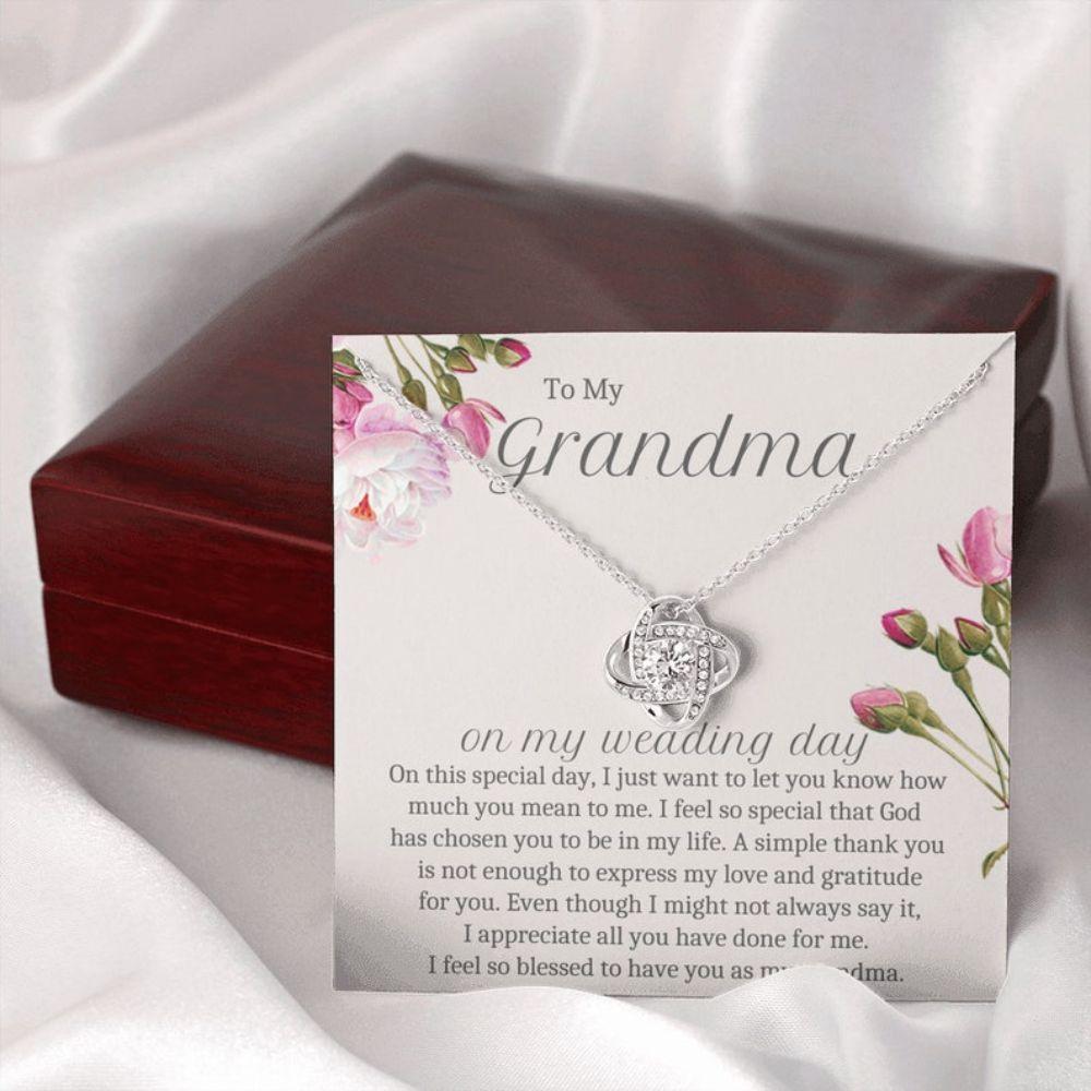 Grandmother Of The Bride Gift Grandma Of The Groom - Grandma Love Knot Necklace 0921
