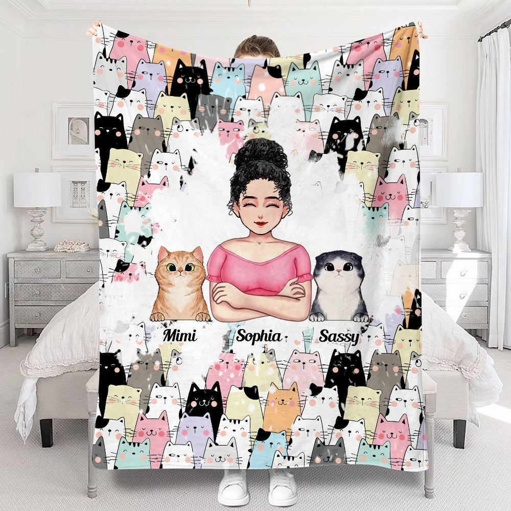 Cat Mom - Personalized Mother's day Cat Blanket