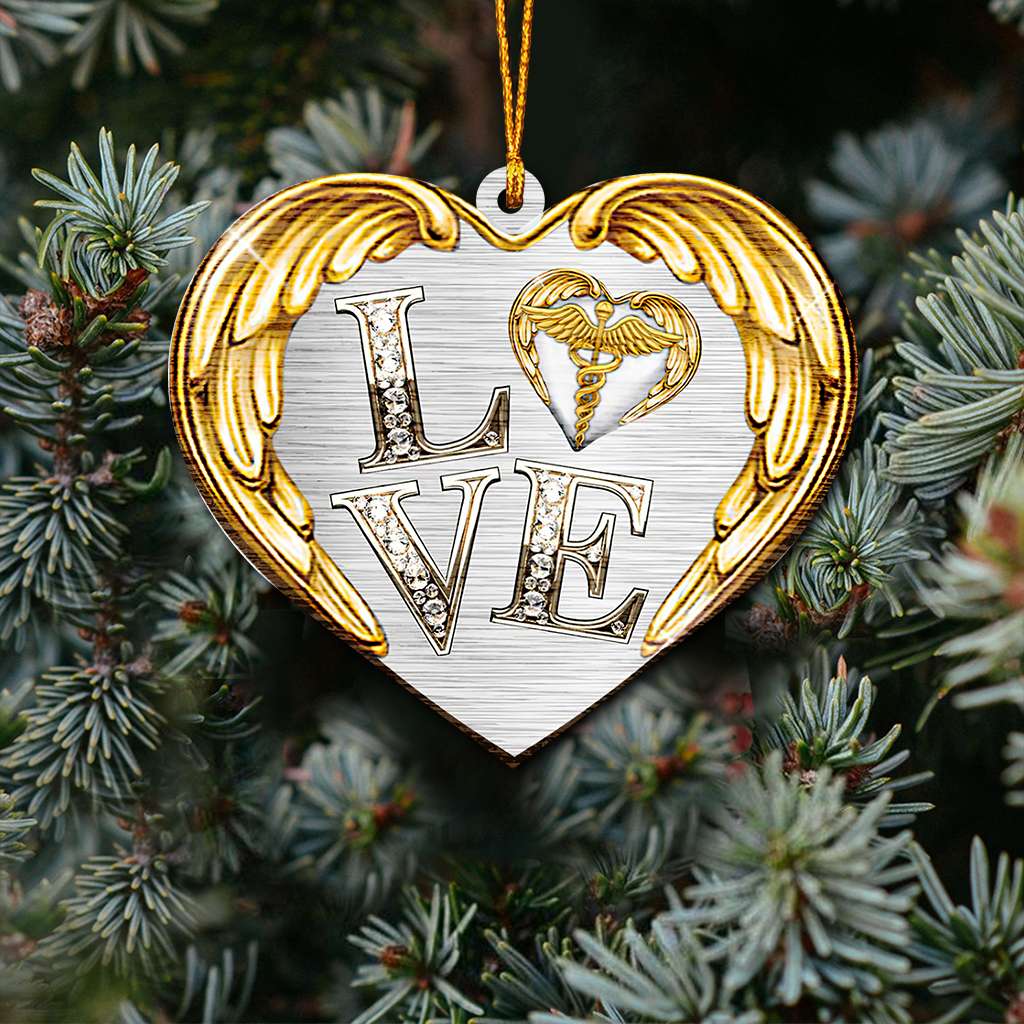 Love Nurse Heart Jewelry - Nurse Ornament (Printed On Both Sides) 1122