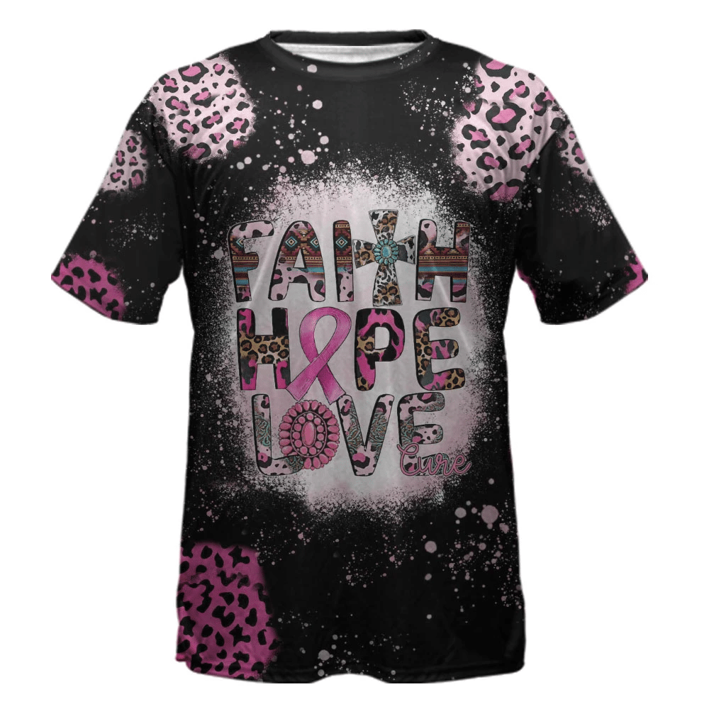 Faith Hope Love Cure - Breast Cancer Awareness All Over T-shirt and Hoodie 0822