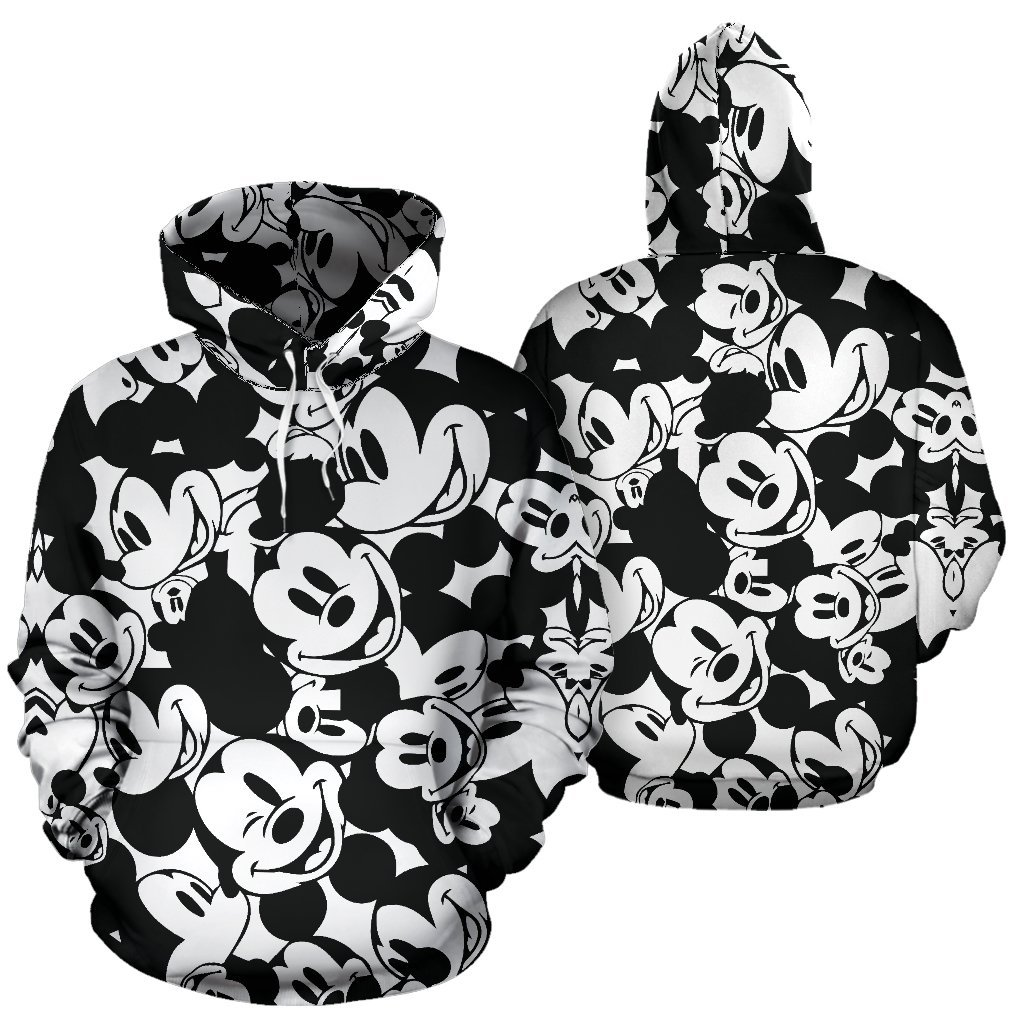 Black And White Pattern Mouse All Over Shirt 0823
