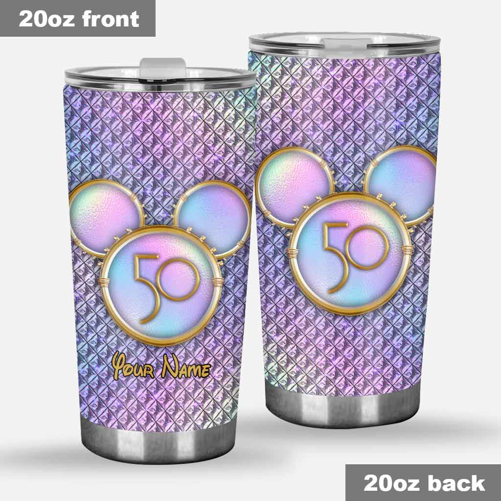 50 Years Of Magic - Personalized Mouse Tumbler With 3D Pattern Print