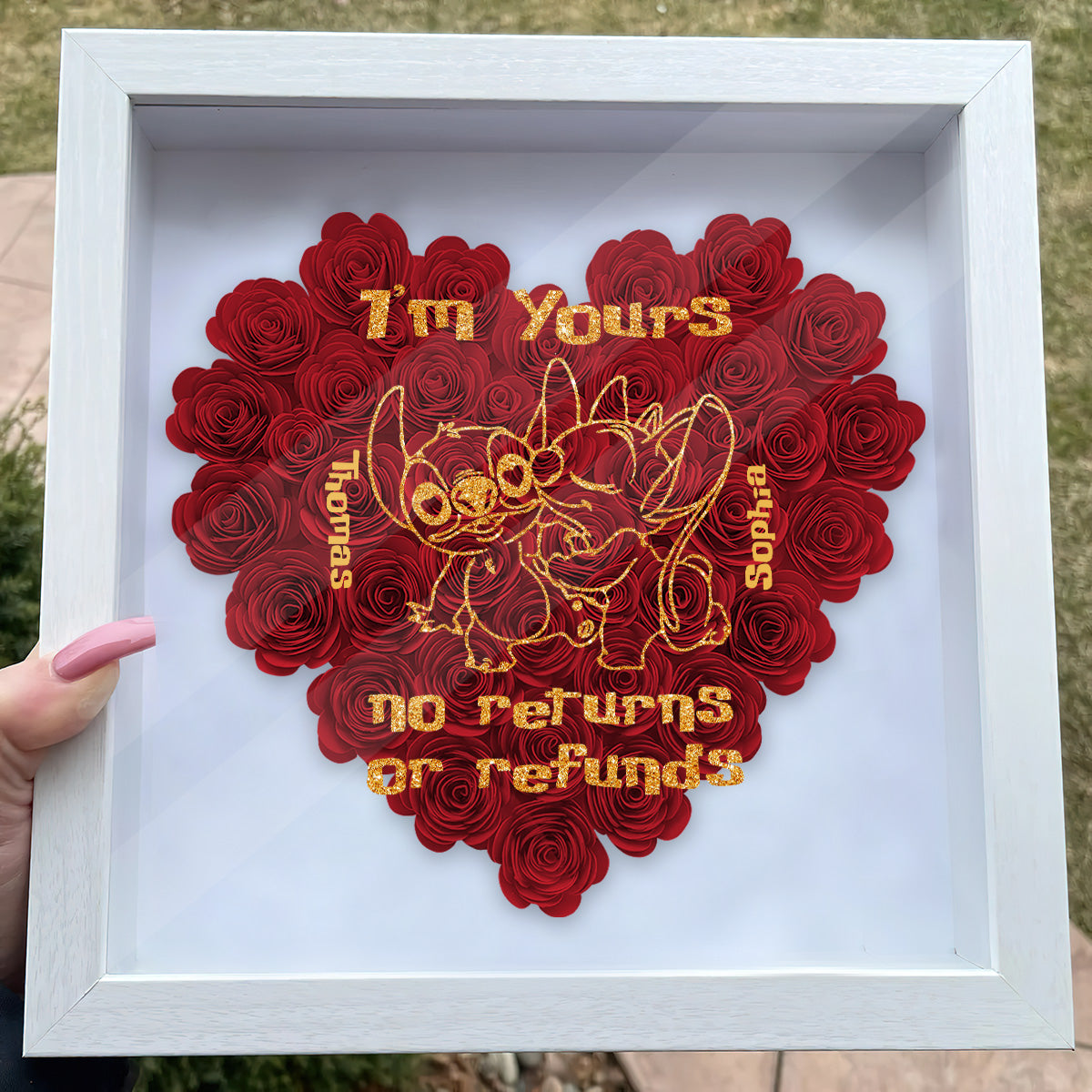 I’m Yours - Personalized Ohana Flower Shadow Box