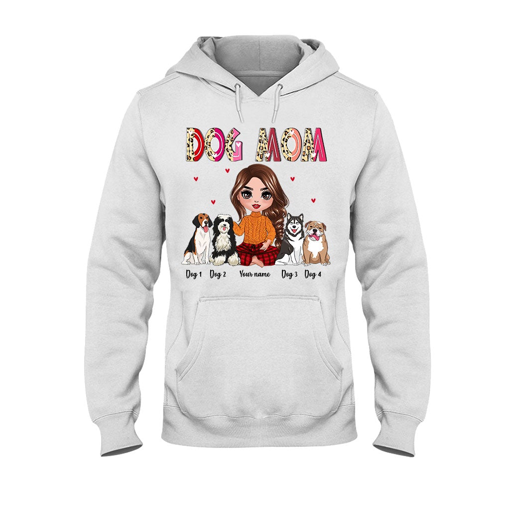 Mom Grandma Sitting With Dog - Personalized Dog T-shirt and Hoodie