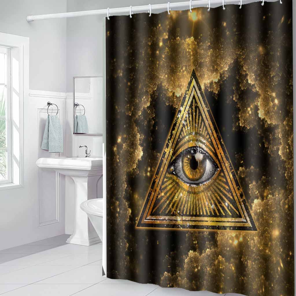 The All Seeing Eye - Witch Bathroom Curtain & Mats Set