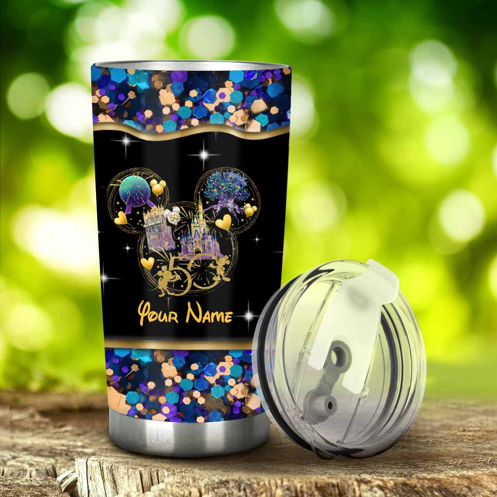 Peace Love 50 Years Of Magic - Personalized Mouse Tumbler