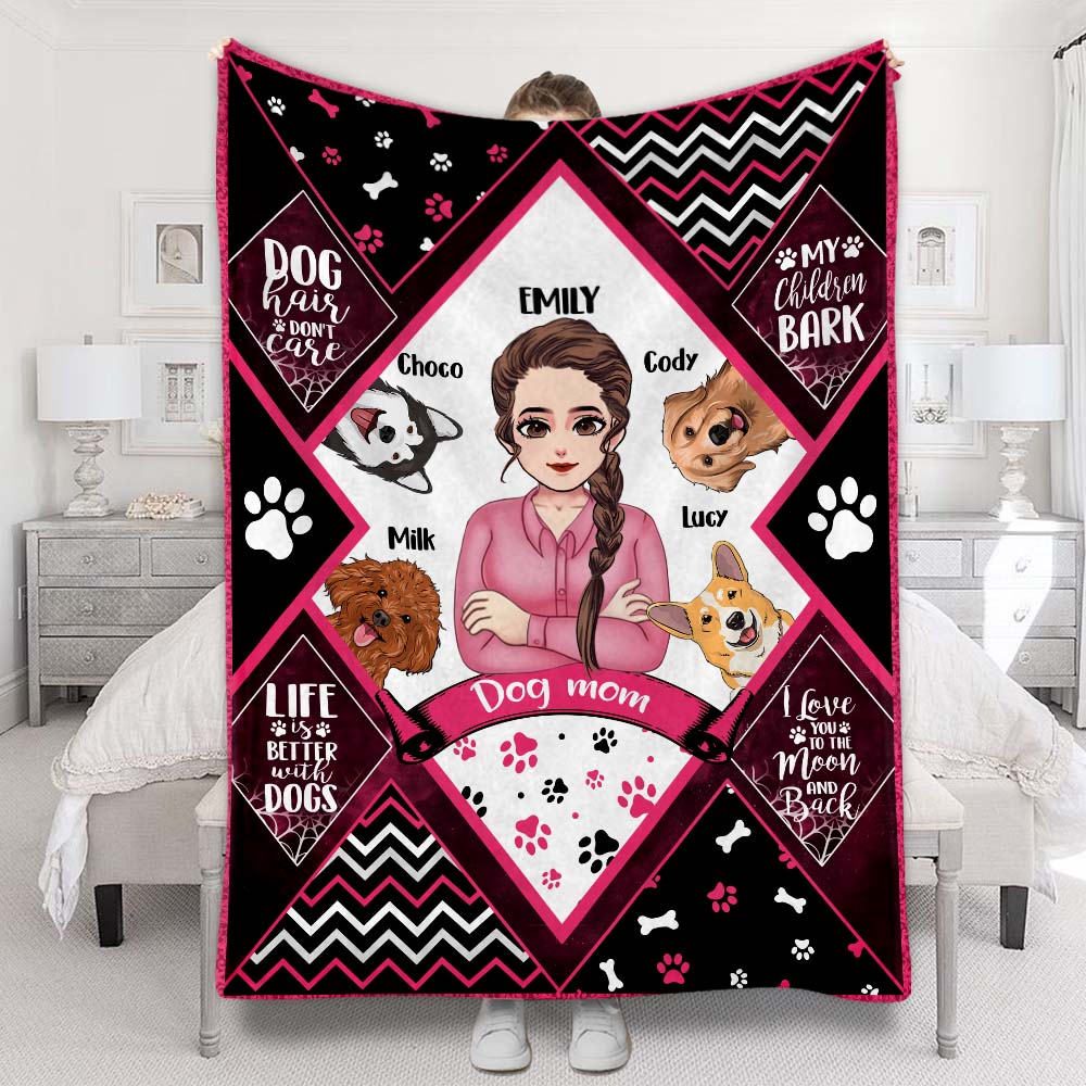 Dog Mom Dog Dad - Personalized Mother's Day Father’s Day Dog Blanket