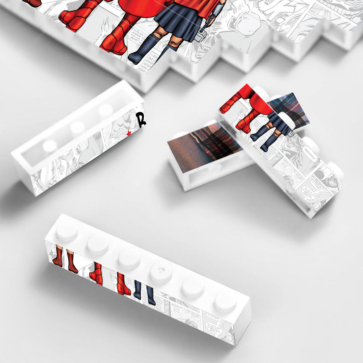 Best Dad Ever - Personalized Superhero One-sided Horizontal Rectangle Building Brick Blocks