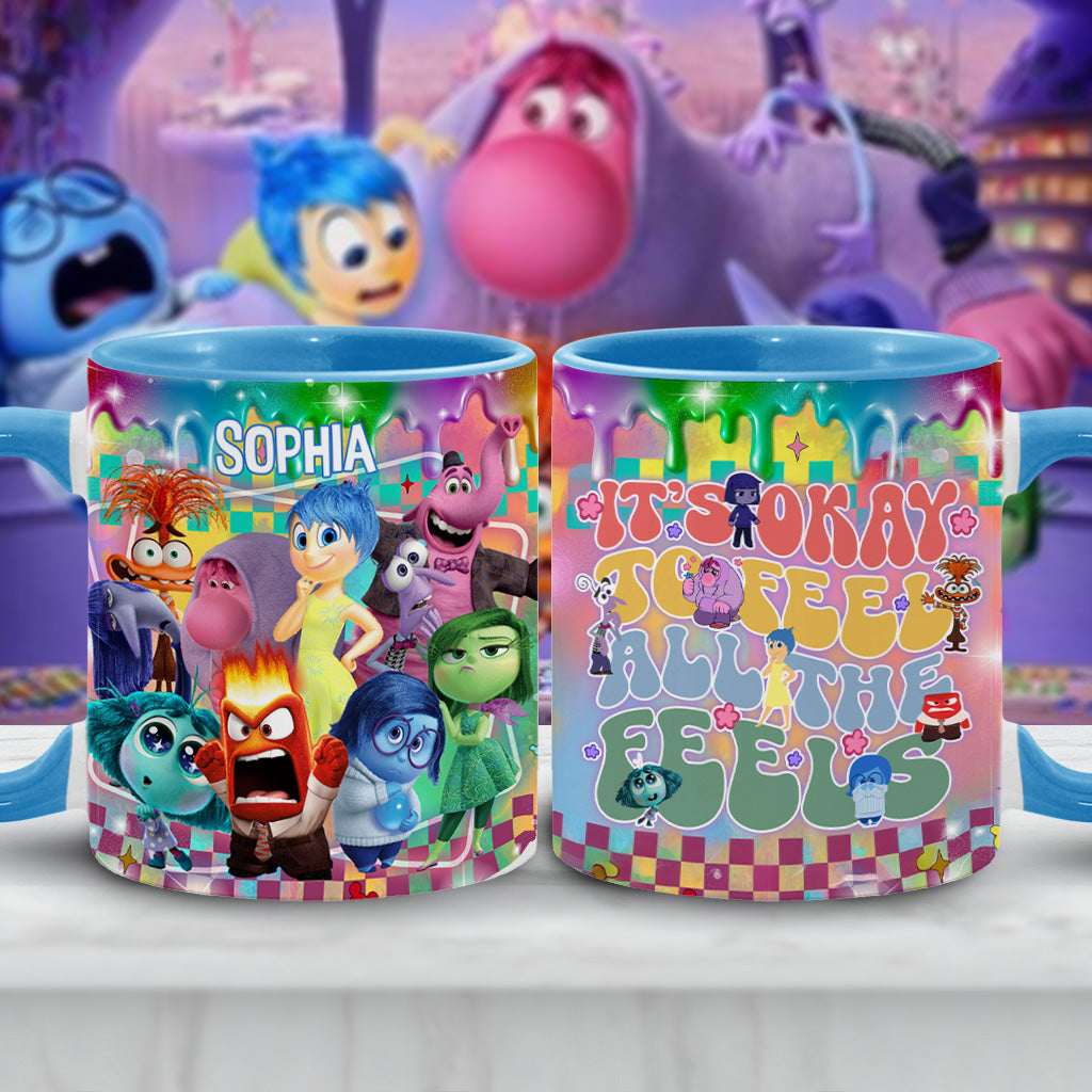 It's Okay To Feel All The Feels - Personalized Accent Mug
