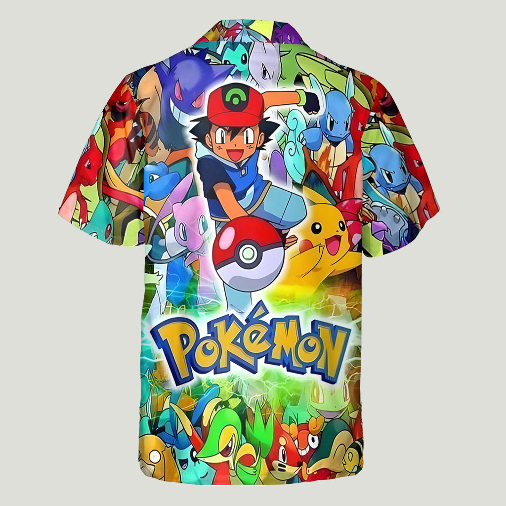 Poke Cartoon - Personalized Monster Trainer Hawaiian Shirt