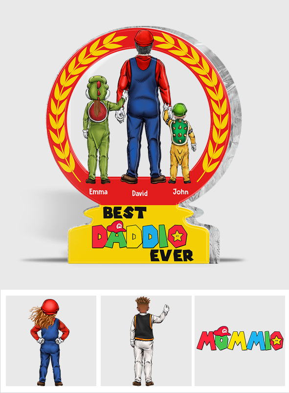 Best Daddio Mario Trophies Any Title - Personalized Super Plumber Custom Shaped Acrylic Plaque