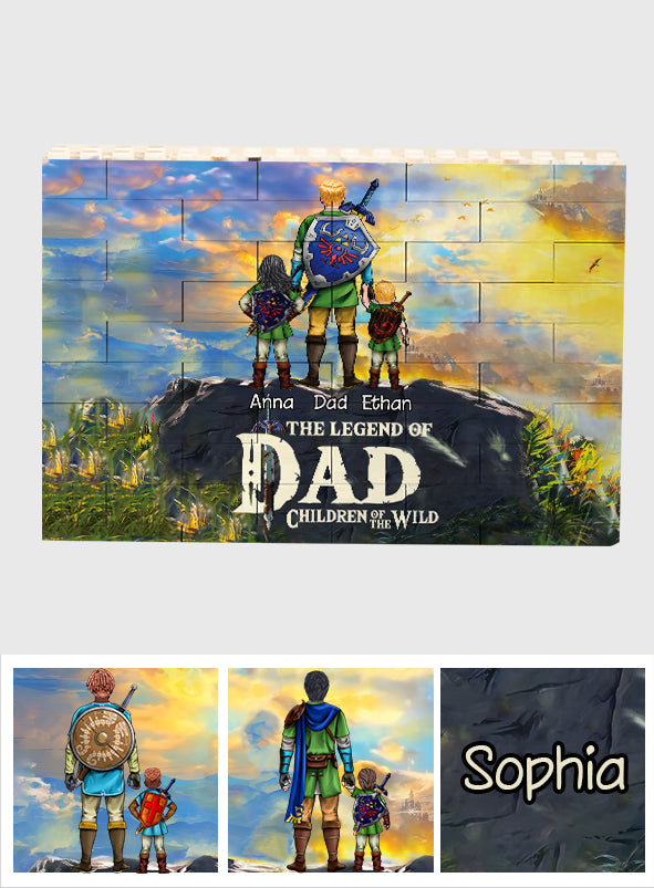 Best Dad Ever - Personalized The Hero's Legend One-sided Horizontal Rectangle Building Brick Blocks