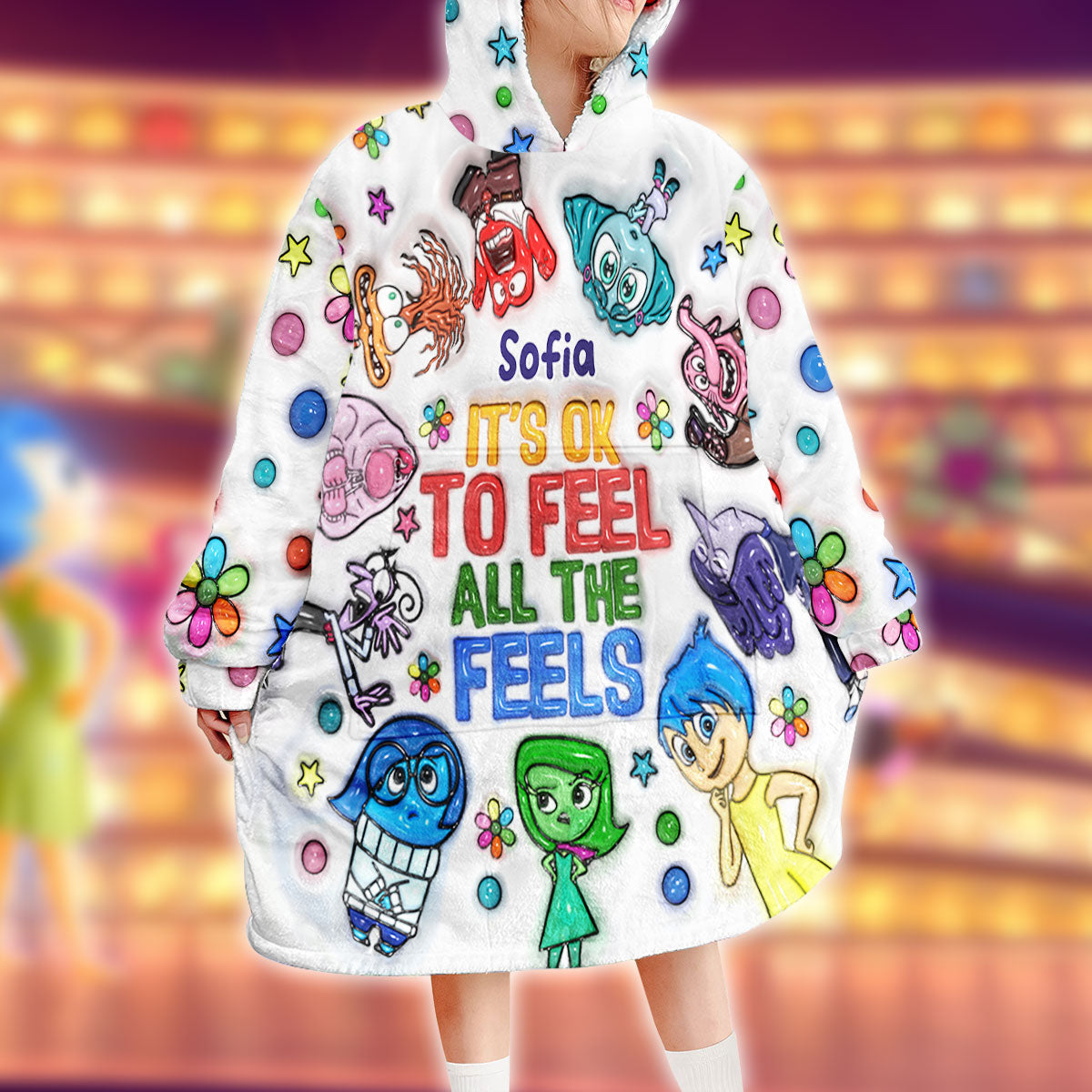 It's Ok To Feel All The Feels - Personalized Mouse Blanket Hoodie