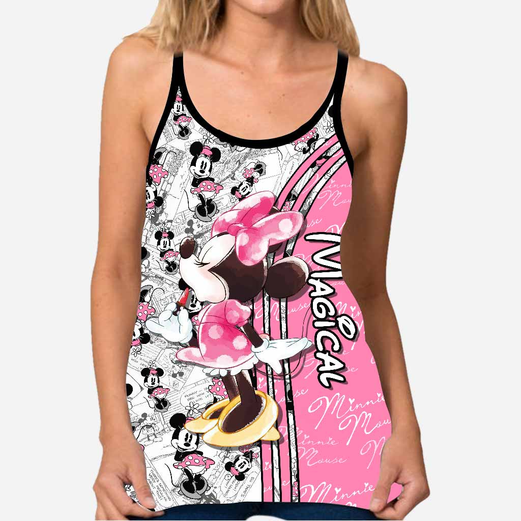 Cute Pink Mouse Ears - Personalized Cross Tank Top