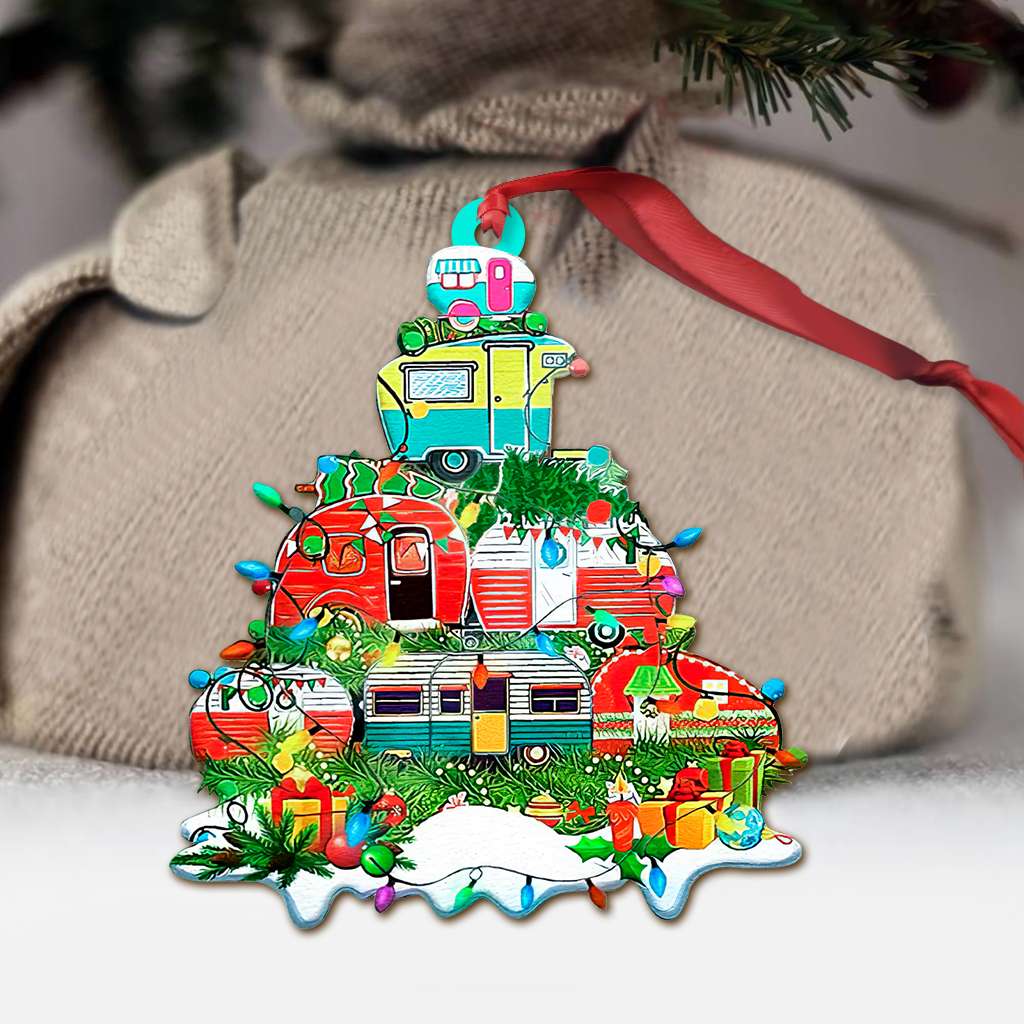 Camping Chrismas Tree - Camping Ornament (Printed On Both Sides) 1022