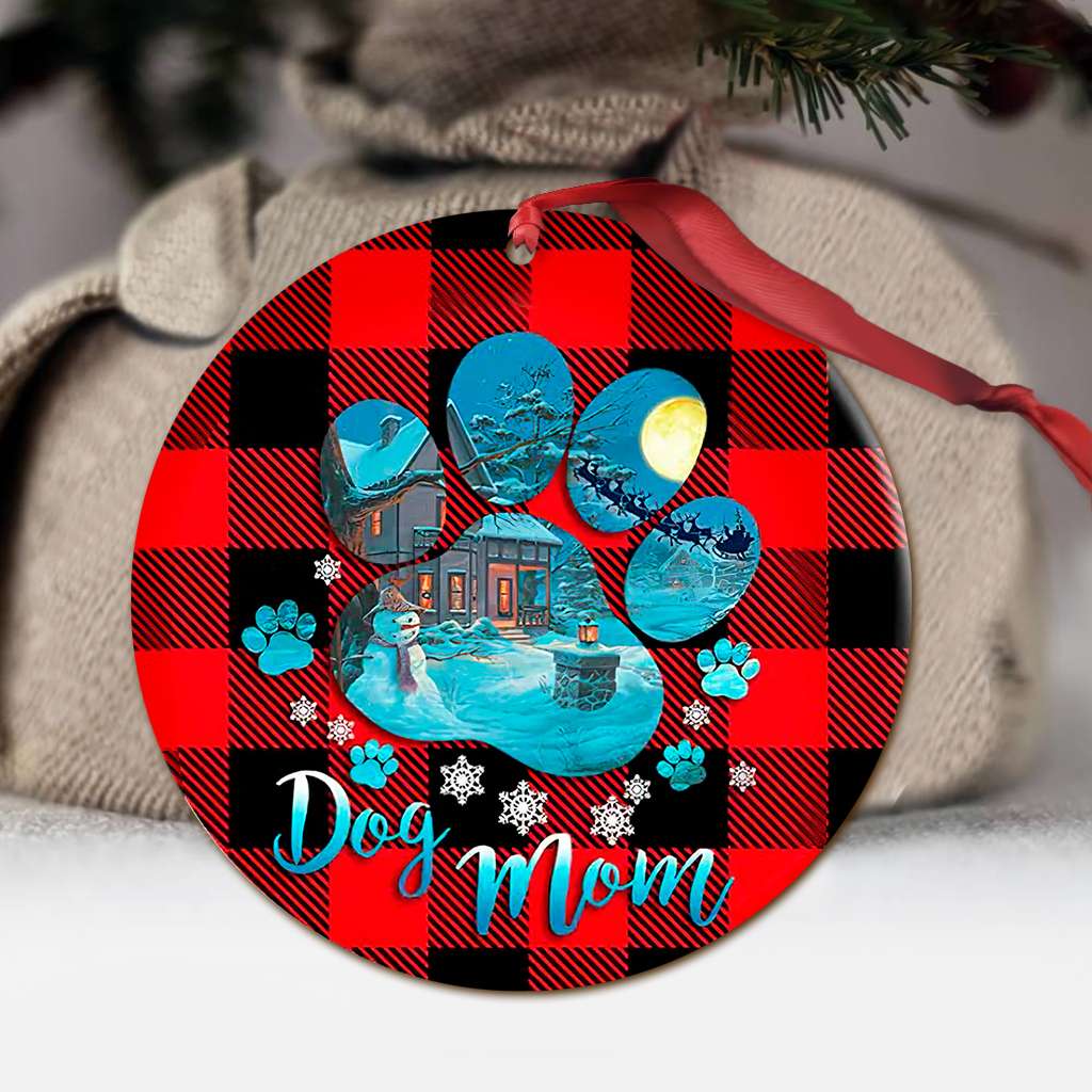 Dog Mom Dog Paw - Dog Ornament (Printed On Both Sides) 1122