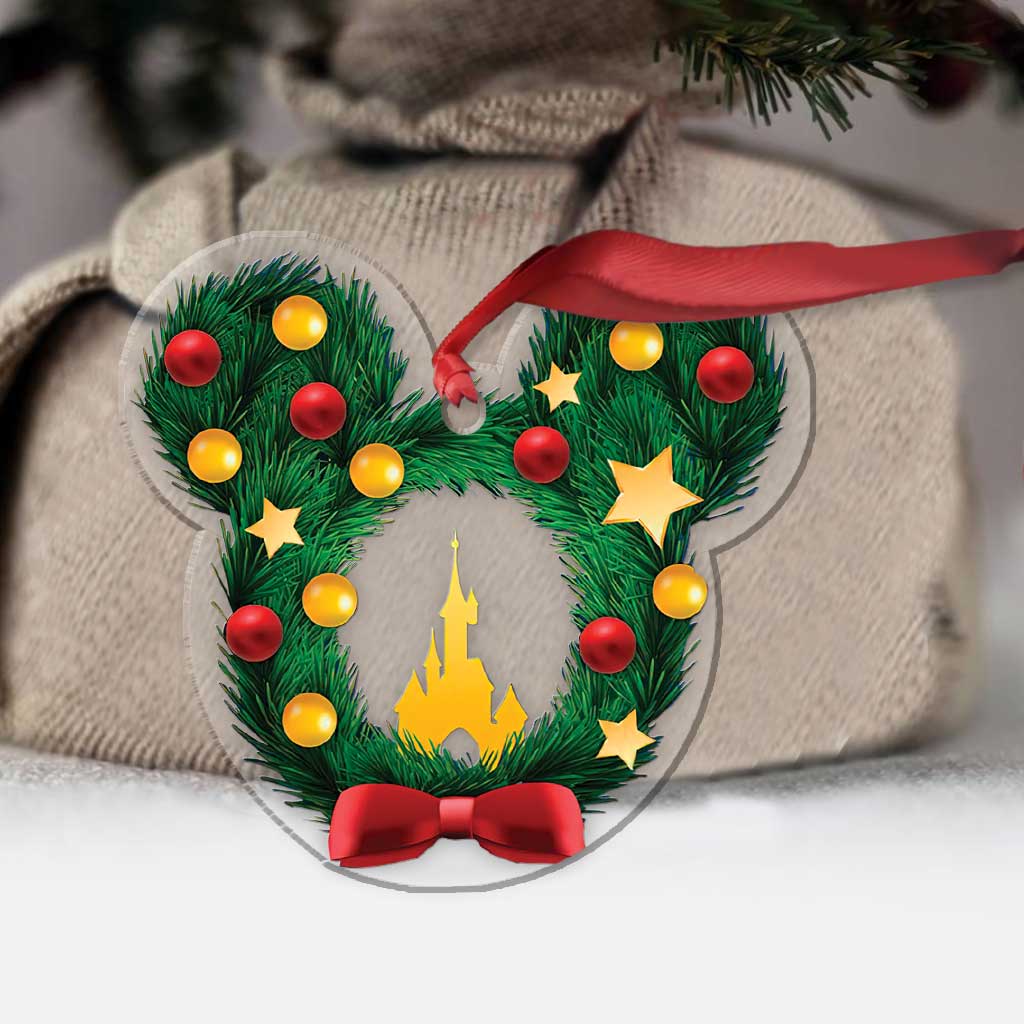 Merry Christmas - Christmas Mouse Transparent Ornament