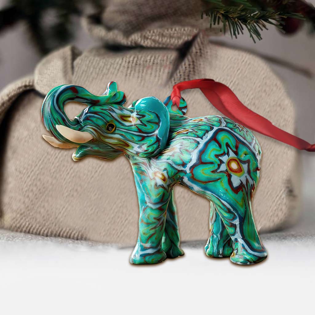 Love Elephants - Christmas Elephant Ornament (Printed On Both Sides)