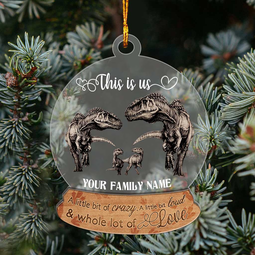 Dinosaur Family This Is Us - Personalized Dinosaur Layers Mix Ornament