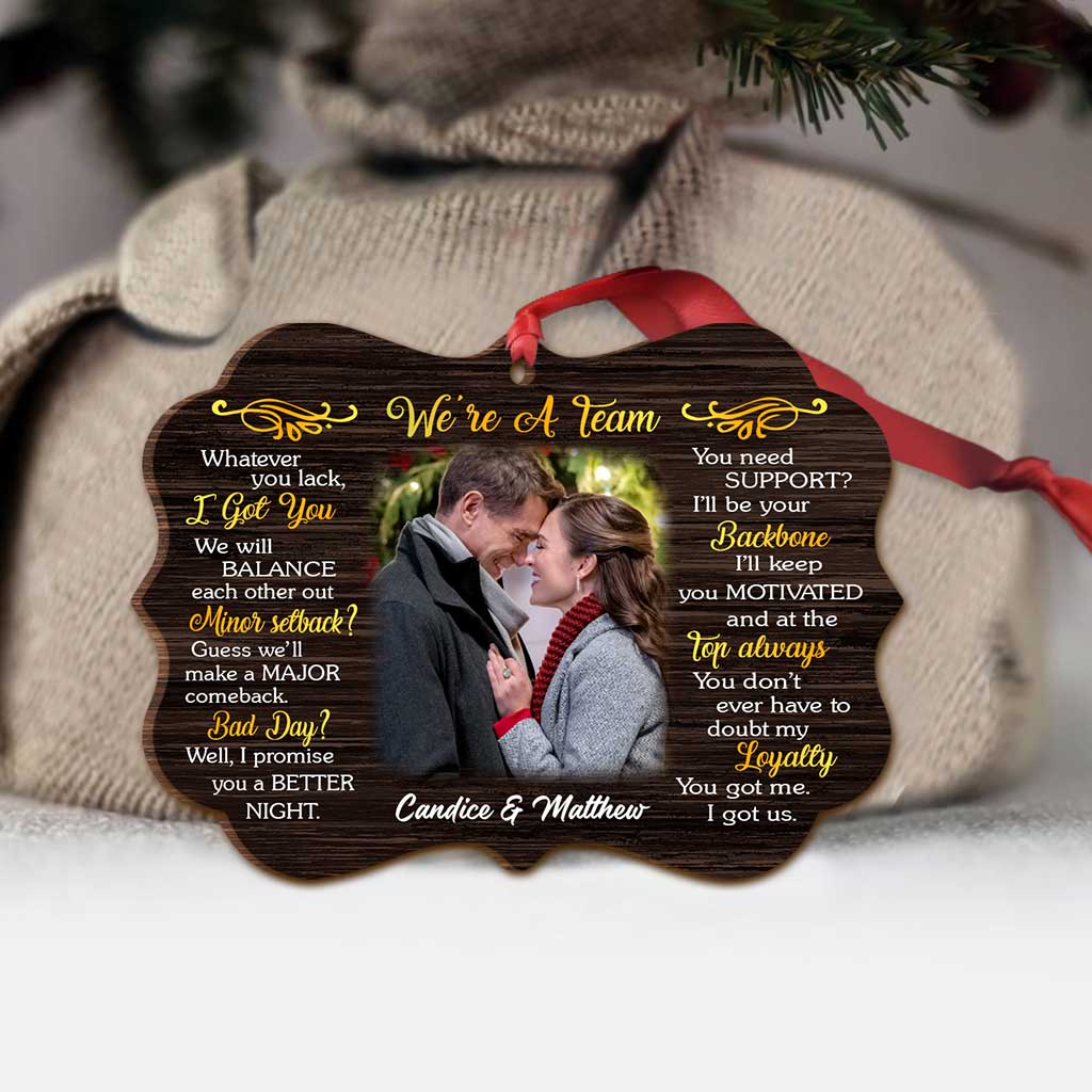 We Are Team - Personalized Christmas Couple Ornament (Printed On Both Sides)