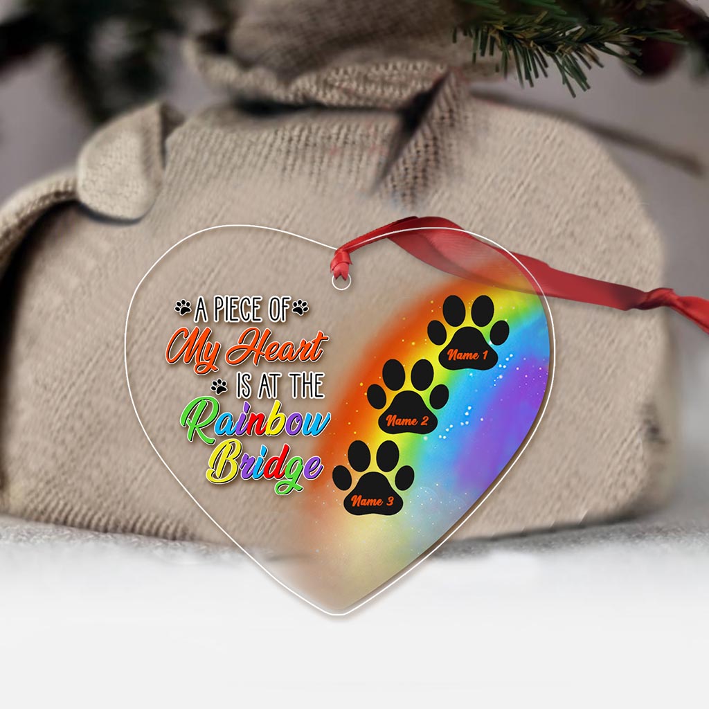 A Piece Of My Heart - Personalized Dog Transparent Ornament