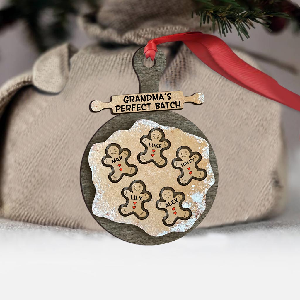 Grandma’s Perfect Batch - Personalized Christmas Grandma Ornament (Printed On Both Sides)