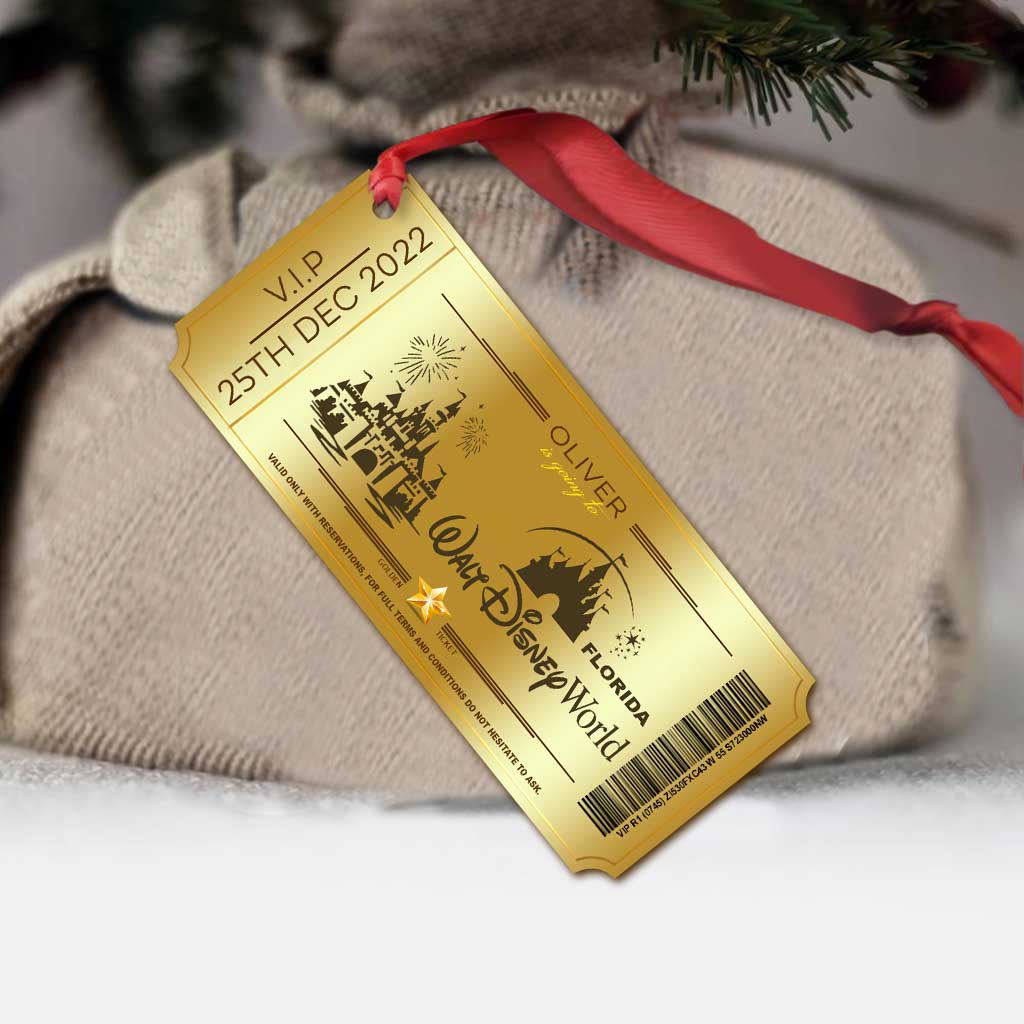 Going To The Magic Kingdom - Personalized Christmas Mouse Ornament (Printed On Both Sides)