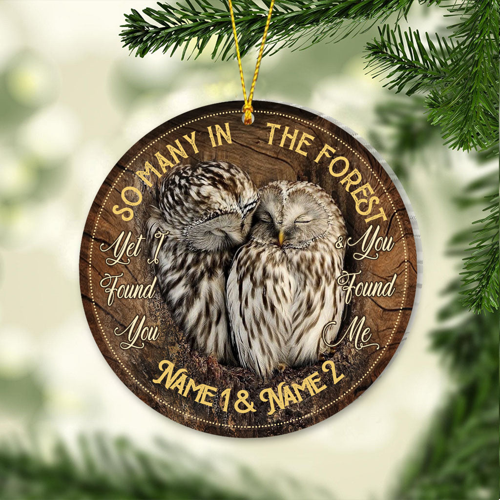 I Found You And You Found Me - Personalized Owl Ornament