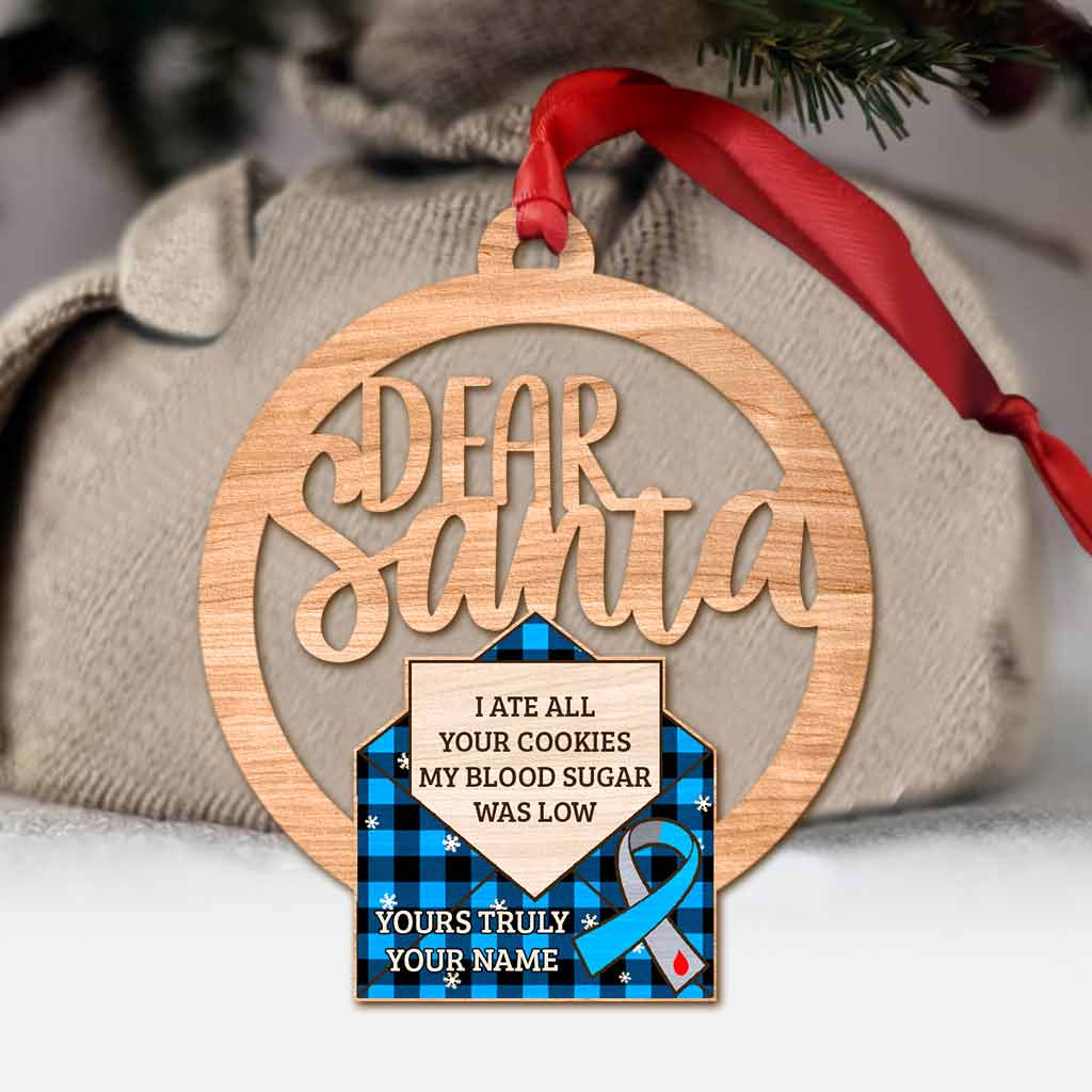 I Ate All Your Cookies - Personalized Christmas Diabetes Awareness Ornament (Printed On Both Sides)