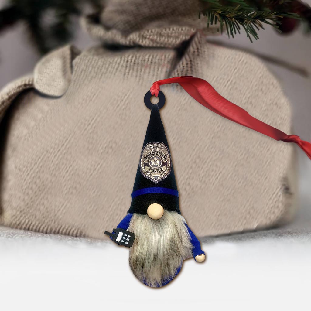 Policeman Gnome - Police Officer Ornament (Printed On Both Sides)